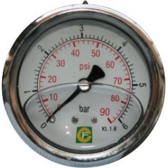 Manomètre axial inox D63 - 0-6 bars
