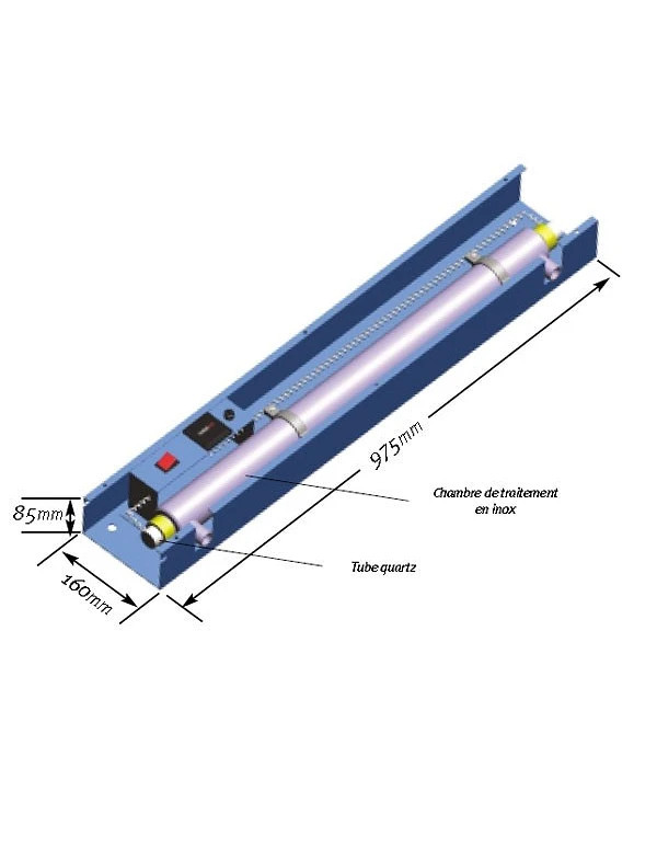 Encombrement stérilisateur UV1800 MERKUR - 1800 l/h