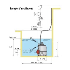 Pompe de drainage inox pour eau propre ou chargée GXV 2