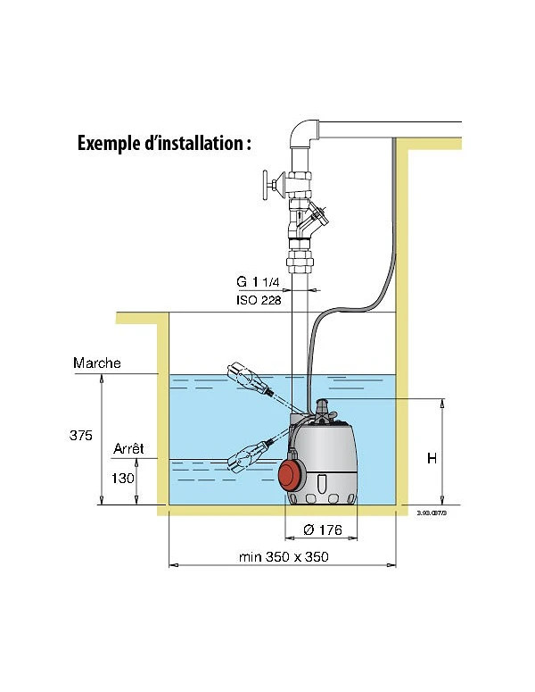 Pompe de drainage inox pour eau propre ou chargée GXV