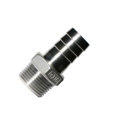 Raccord mâle à douille crantée inox 316