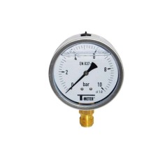 Manomètre radial boîtier inox Ø50 à bain de glycéryne 2