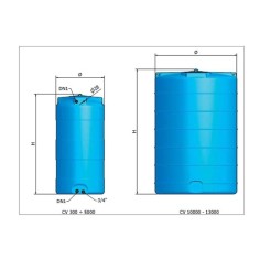 Réservoir vertical eau potable CV 2