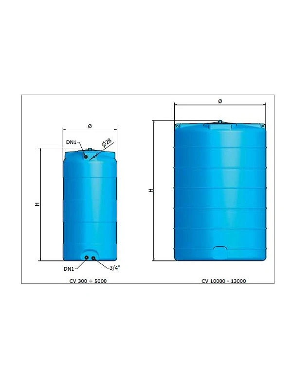 Réservoir vertical eau potable CV