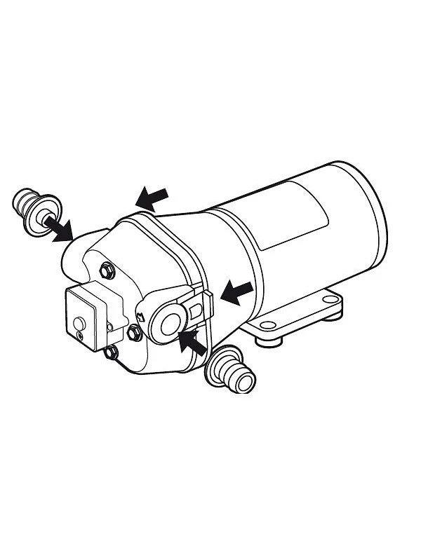 Raccords rapides 3/4" (20 mm) Pompe à membrane électrique automatique FLOJET QUAD 4300 12V ou 24V