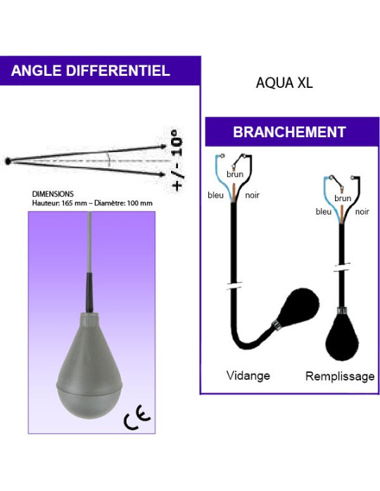 Interrupteur à flotteur eaux usées - eaux vannes AQUA XL
