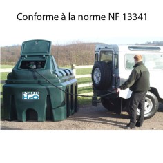 Distributeur gasoil et GNR avec cuve double paroi 2500L équipé d'une pompe 60 l/min, compteur, flexible 8m, pistolet automatique 2