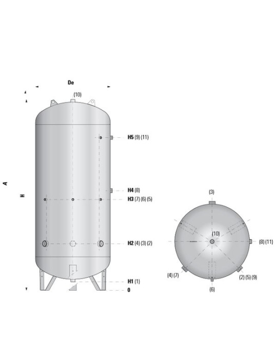 Stainless steel potable water tank 8 bars 200L-1000L