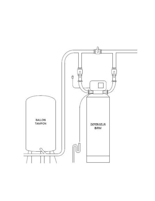 Défériseur avec bouteille résine média BIRM