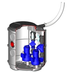 Station de relevage eaux chargées DRAIN'UP 2 pompes KSB Ama Porter 501 sur trépied