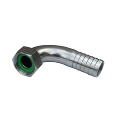 Raccord coudé embout cannelé long à écrou tournant inox 316 2