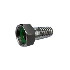 Raccord droit cannelé long à écrou tournant inox 316 avec joint en Viton