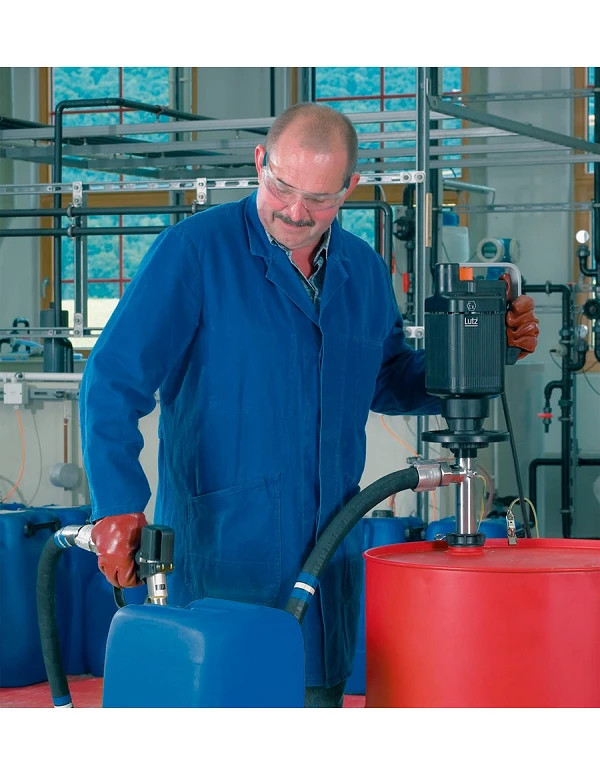 Vide fût ATEX pour hydrocarbures, solvants, éthanol, benzène, alcool butylique, isopropanol, kérosène, méthanol, pétrole
