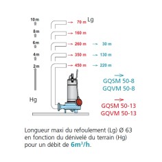 Station de relevage eaux chargées avec pieds d'assise et barres de guidage Calpeda Calidom GQVM 50-8 - 0.55 Kw monophasé 2