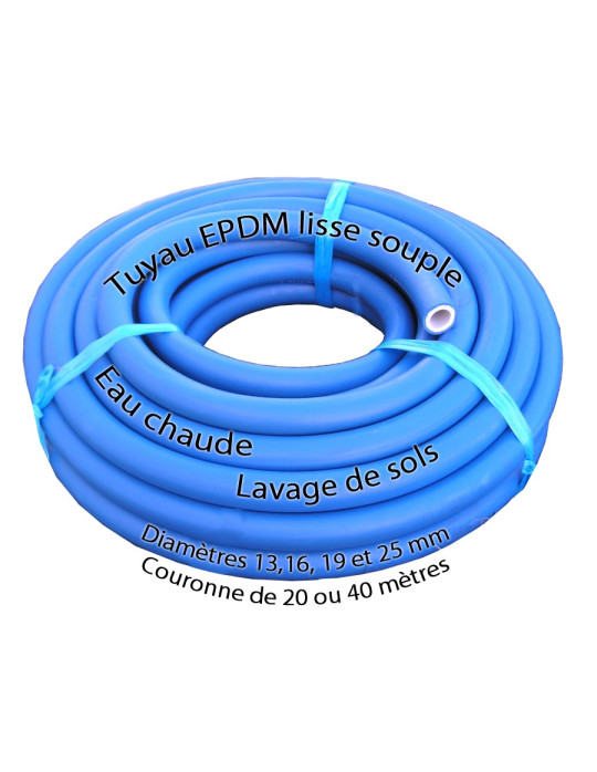 Tuyau de lavage eau chaude EPDM en couronne de 20 ou 40 m