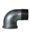 90° elbow M/F in galvanised cast iron