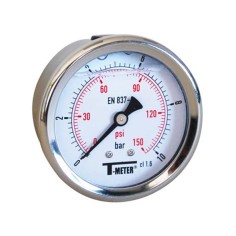 Manomètre axial Ø 50 inox à glycérine