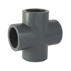 Croix à coller femelle égale PVC PN16