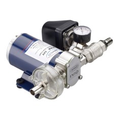Groupe de pression 12/24V avec pressostat, manomètre, clapet anti-retour - Débit 26 l/min - PS 2 bar