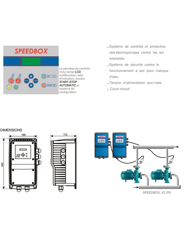 Variateur de vitesse pompe triphasé 400 V SPEEDBOX