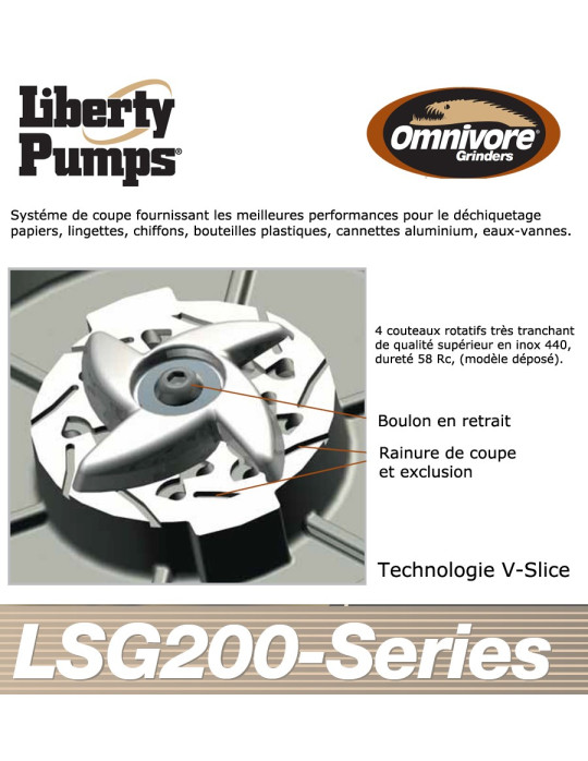 Pompe broyeuse Liberty Pumps omnivore grinder LSG200-E