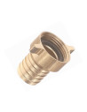 Straight brass hose barb fitting with swivel nut