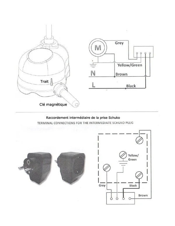 Détection de niveau ras du sol CRAB avec prise Schuko