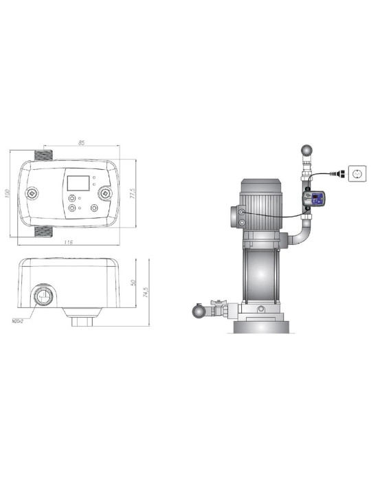 Pressostat électronique avec manomètre digital - Switchmatic