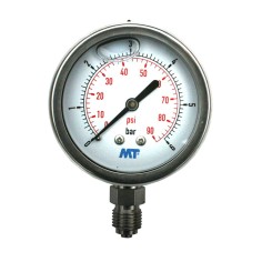 Manomètre radial Ø63 tout inox à glycérine