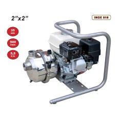 Motopompe pour liquides agressifs, eau de mer, eau potable, corps de pompe en inox 316, moteur Honda GX160