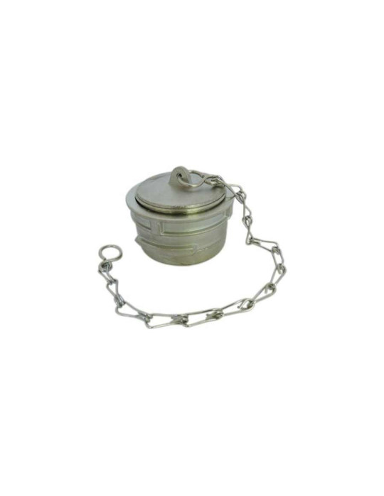 Stainless steel cap with lock and chain