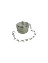 Stainless steel cap with lock and chain