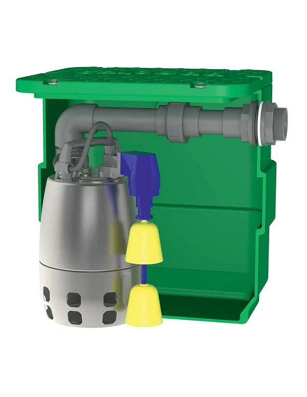 Station de relevage eaux usées domestique 40L avec pompe toute inox roue vortex 0.25 Kw