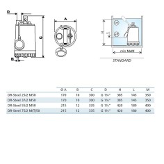 Pompe de relevage eaux claires DR STEEL 25/2 M50 & 37/2 M50 - Refoulement 1" 1/4 2