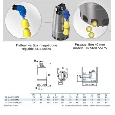 Pompe de relevage eaux usées domestique DG STEEL TCW 2