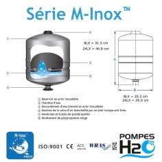 Réservoir à membrane vertical inox GWS M-Inox 8 litres 2