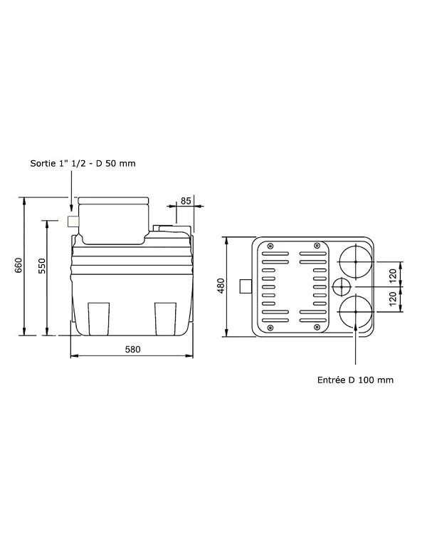 Plan Station de relevage blueBOX 150