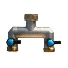 Nez de robinet Laiton avec répartiteur deux sorties 3/4"