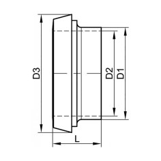 Raccord DIN douille lisse à souder inox 316L 2