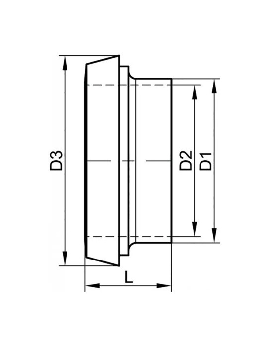 Raccord DIN douille lisse à souder inox 316L