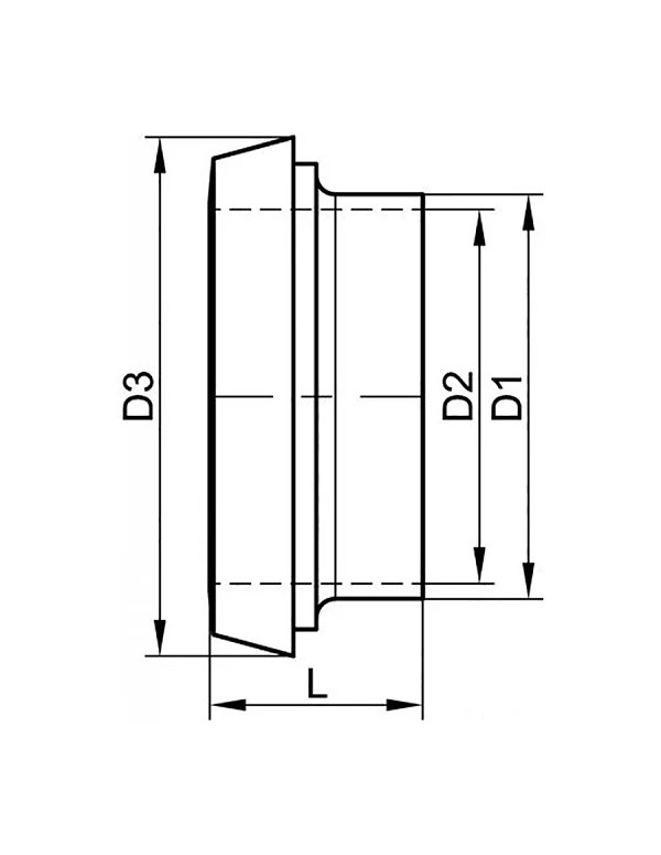 Raccord DIN douille lisse à souder inox 316L