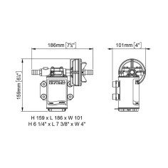 Pompe à engrenages PTFE 15 l/min avec clapet anti-retour UP3-PV 2