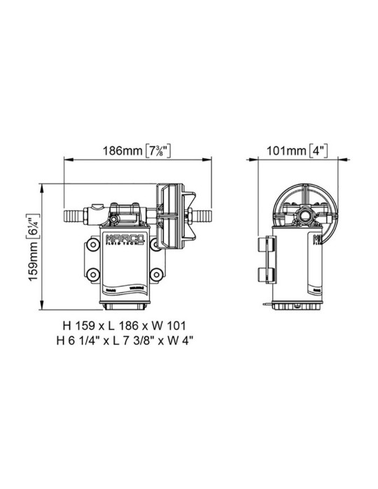 Pompe à engrenages PTFE 15 l/min avec clapet anti-retour UP3-PV