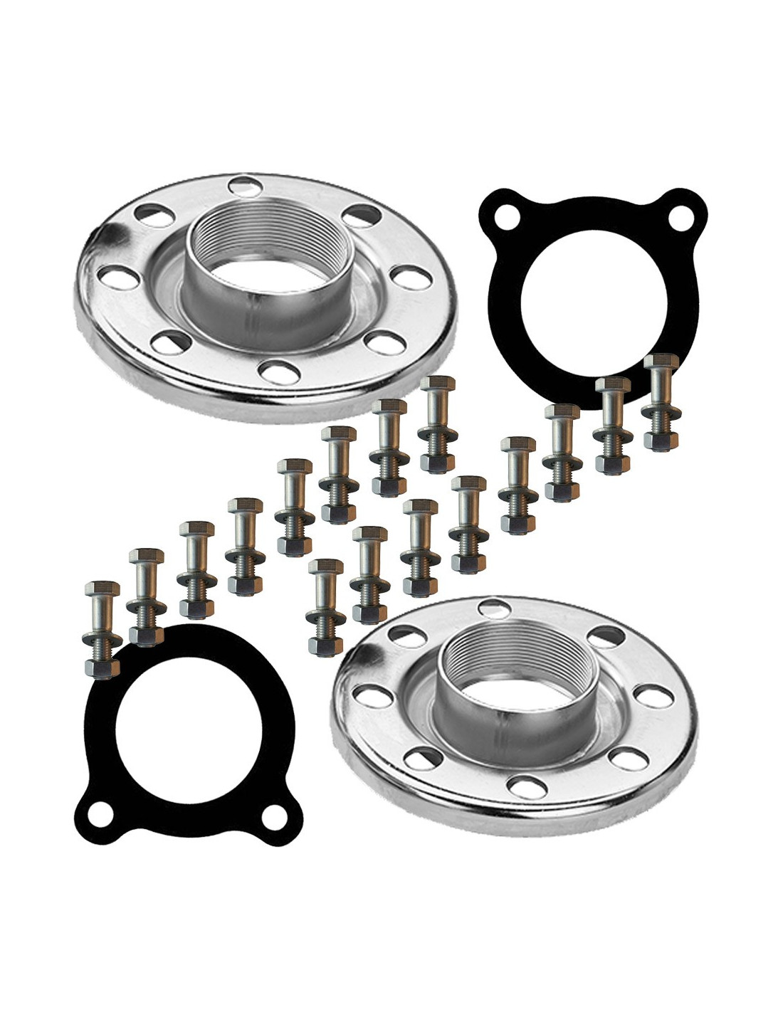 Kit brides embouties taraudées centre BSP inox 316