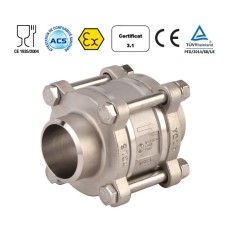 Clapet à disque 3 pièces à souder BW - inox 316