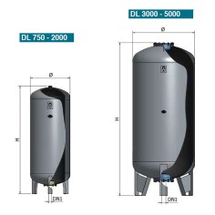 Réservoir à vessie vertical ELBI DL 2