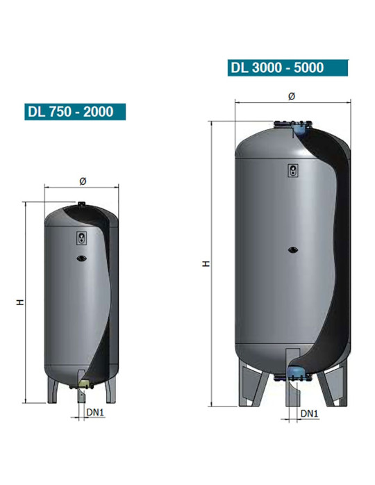Réservoir à vessie vertical ELBI DL