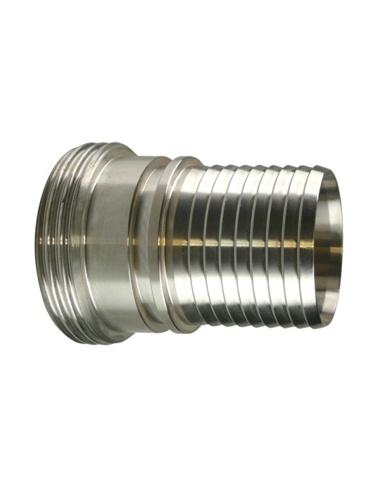 Raccord mâle SMS ià douille annelée inox 316L