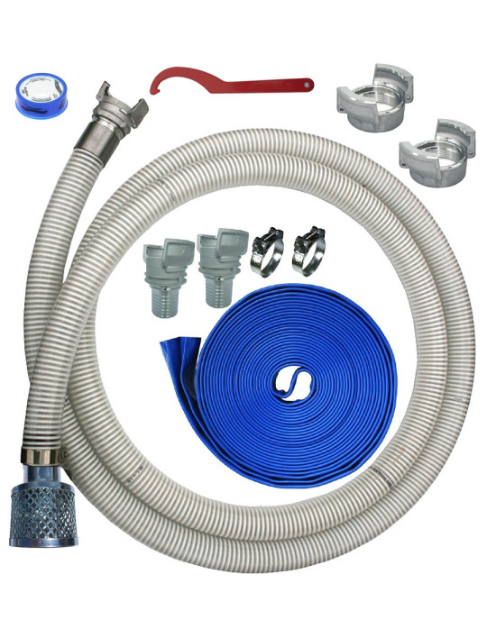 Kit tuyaux PVC aspiration et refoulement motopompe