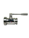 DIN M/F food-grade 304 stainless steel ball valve with no product retention